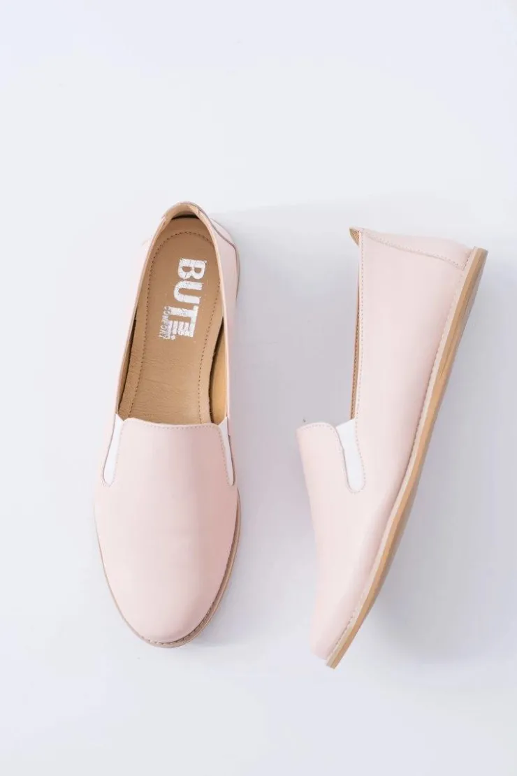 Damskie Boto Różowe Pastelowe Baleriny Damskie Skóra Fresca