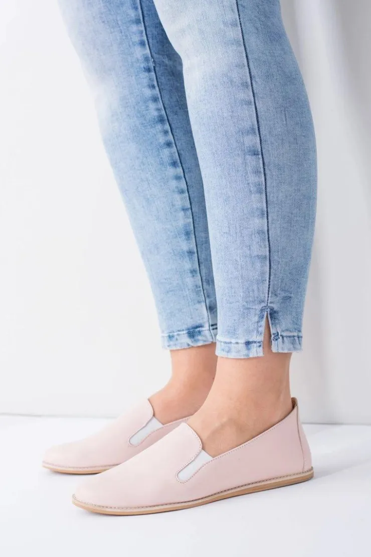 Damskie Boto Różowe Pastelowe Baleriny Damskie Skóra Fresca