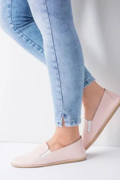 Damskie Boto Różowe Pastelowe Baleriny Damskie Skóra Fresca