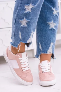 Damskie Boto Różowe Trampki Tenisówki Bati