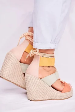 Boto Sandały Na Koturnie*Sandałki Damskie Na Koturnie espadrylu kolorowe Beautiful One