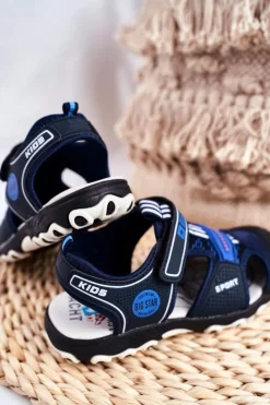 Big Star Shoes Chłopięce|Dziewczęce*Sandałki Dziecięce Big Star Na Rzepy Granatowe FF374211