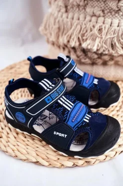 Big Star Shoes Chłopięce|Dziewczęce*Sandałki Dziecięce Big Star Na Rzepy Granatowe FF374211