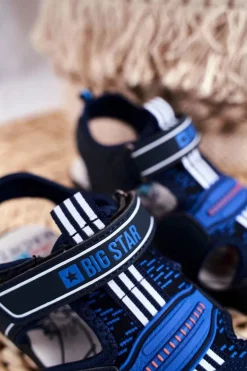 Big Star Shoes Chłopięce|Dziewczęce*Sandałki Dziecięce Big Star Na Rzepy Granatowe FF374211