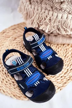 Big Star Shoes Chłopięce|Dziewczęce*Sandałki Dziecięce Big Star Na Rzepy Granatowe FF374211