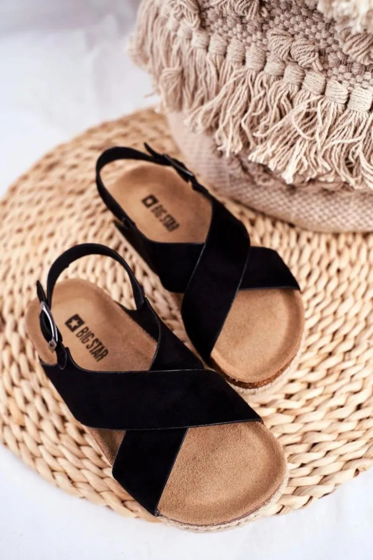 Damskie Big Star Shoes Sandałki Dziecięce Big Star Czarne FF374168