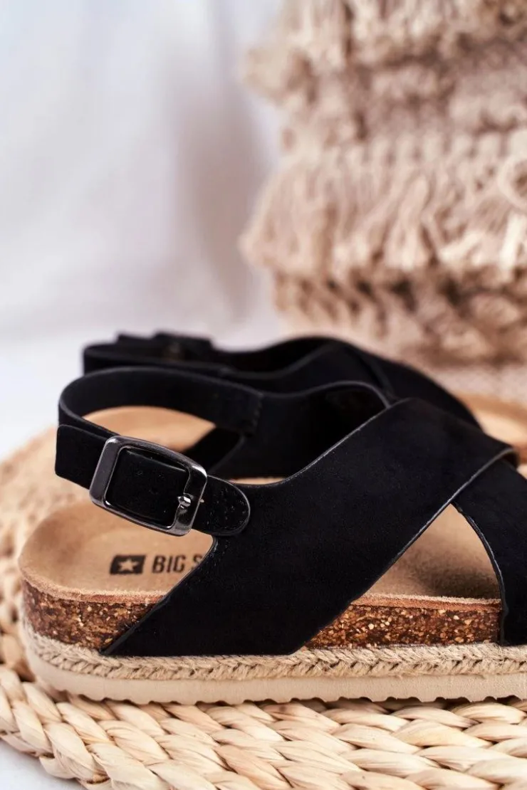 Damskie Big Star Shoes Sandałki Dziecięce Big Star Czarne FF374168