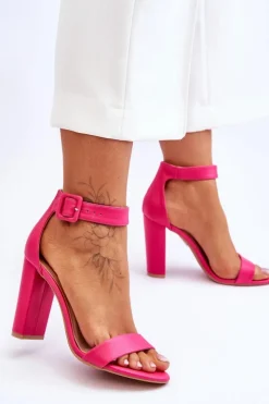 Damskie Boto Sandałki Na Obcasie Różowe Georgina