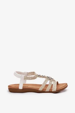 Clearance Artiker Sandały Damski Płaskie Z Plecionymi Paskami 56C1323 Biale