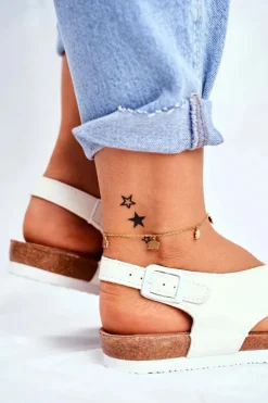 Big Star Shoes Sandały Big Star|Sandały Płaskie*Sandały Damskie Big Star Białe FF274623