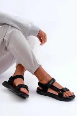 Hot Big Star Shoes Sandały Damskie Big Star FF274A600 Czarne Czarny