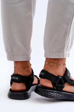 Hot Big Star Shoes Sandały Damskie Big Star FF274A600 Czarne Czarny