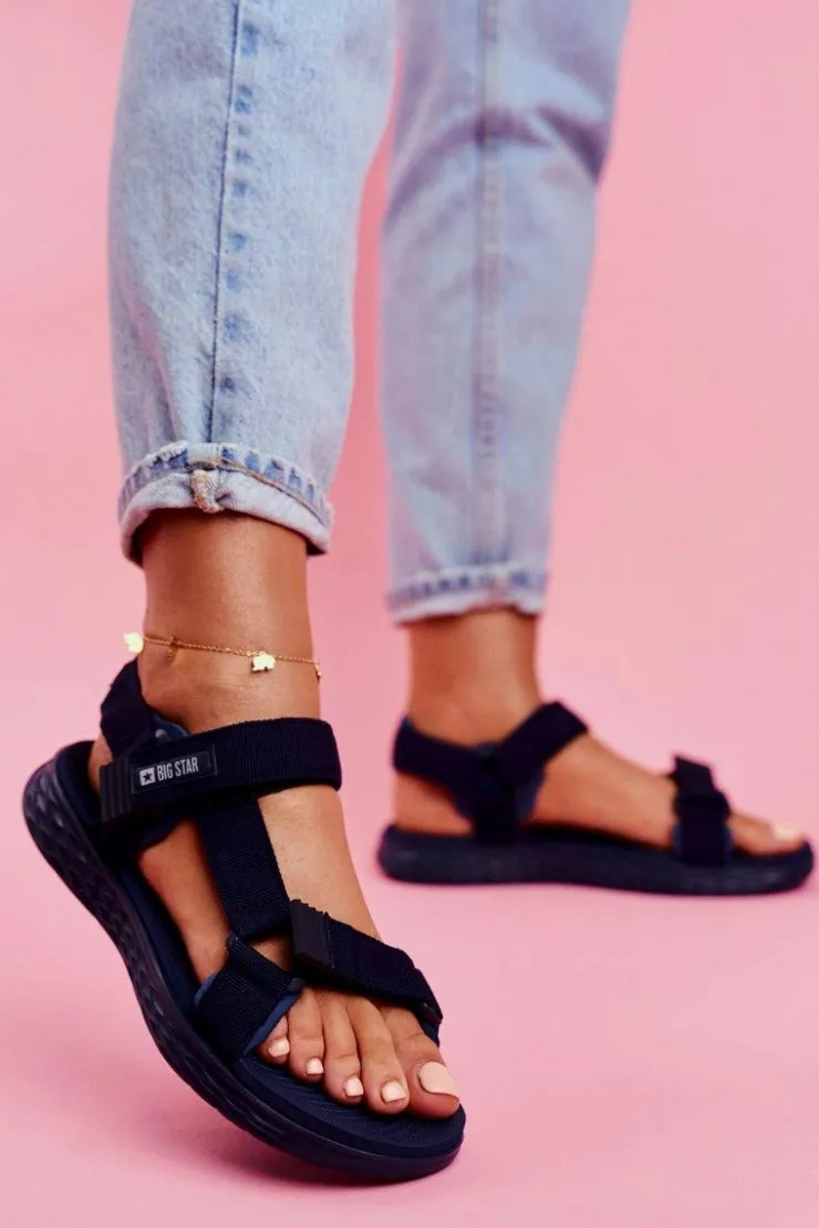 Online Big Star Shoes Sandały Damskie Big Star FF274A601 Granatowe