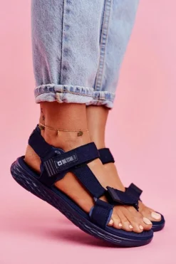 Online Big Star Shoes Sandały Damskie Big Star FF274A601 Granatowe