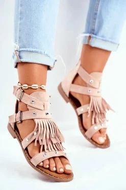 Damskie Boto Sandały Damskie Boho Nude Balms
