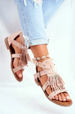 Damskie Boto Sandały Damskie Boho Nude Balms