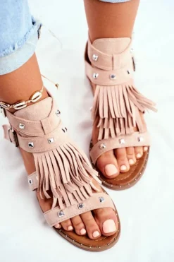 Damskie Boto Sandały Damskie Boho Nude Balms