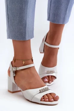 Online Buty damskie Vinceza Sandały Damskie Eko Skórzane Na Słupku Z Ozdobami Srebrne Narhi Srebrny