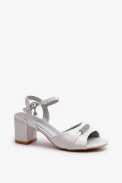 Online Buty damskie Vinceza Sandały Damskie Eko Skórzane Na Słupku Z Ozdobami Srebrne Narhi Srebrny