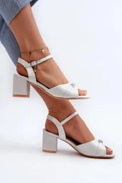 Online Buty damskie Vinceza Sandały Damskie Eko Skórzane Na Słupku Z Ozdobami Srebrne Narhi Srebrny