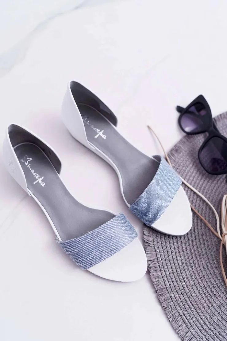 Damskie Maciejka Sandały Damskie Skórzane Białe 1971 Nomara