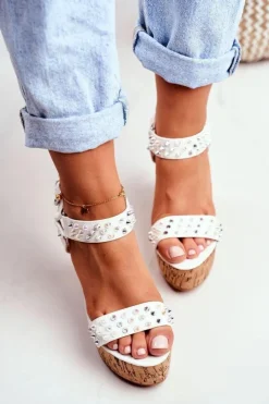 New Boto Sandały Damskie Na Koturnie Lu Boo Białe Gail