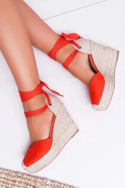 Boto Sandały Na Koturnie*Sandały Damskie Na Koturnie Pomarańczowe Tahaya