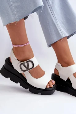 Damskie Buty damskie Vinceza Sandały Damskie Na Koturnie I Platformie Z Eko Skóry Vinceza 58292 Białe