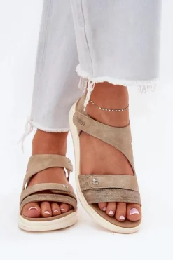 Evento Sandały Na Koturnie*Sandały Damskie Na Koturnie Beżowe Maroriella