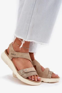 Evento Sandały Na Koturnie*Sandały Damskie Na Koturnie Beżowe Maroriella