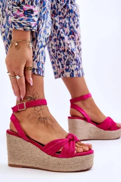 Boto Sandały Na Koturnie*Sandały Damskie Na Koturnie Fuksja Kendall