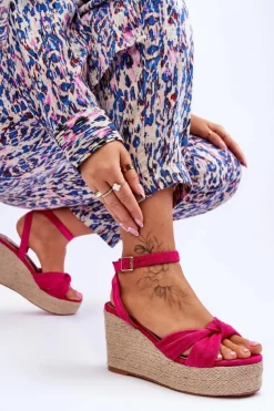 Boto Sandały Na Koturnie*Sandały Damskie Na Koturnie Fuksja Kendall