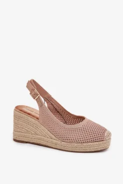 Boto Sandały Na Koturnie*Sandały Damskie Na Koturnie Z Plecionką Różowe Tulliata