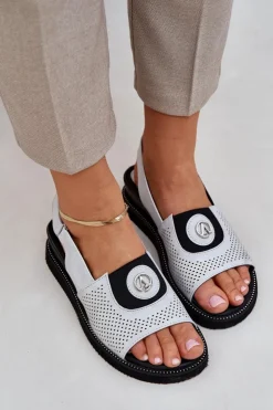 Damskie Boto Sandały Damskie Na Koturnie Srebrne Isnnoria