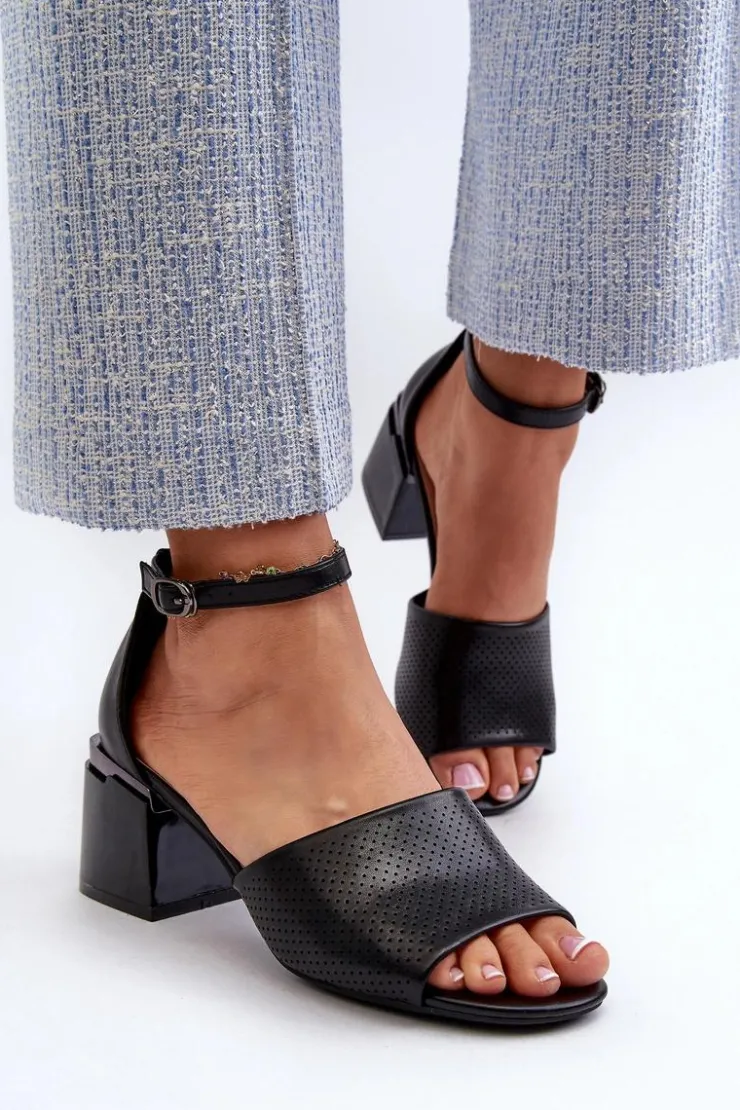 Online Buty damskie Vinceza Sandały Damskie Na Obcasie Z Eko Skóry Czarne Horissa