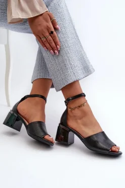 Online Buty damskie Vinceza Sandały Damskie Na Obcasie Z Eko Skóry Czarne Horissa