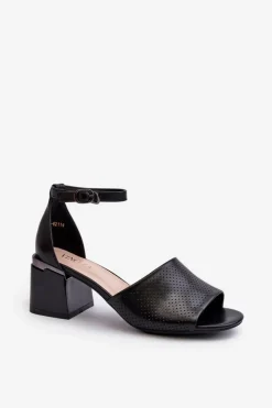 Online Buty damskie Vinceza Sandały Damskie Na Obcasie Z Eko Skóry Czarne Horissa