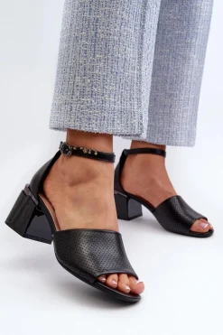 Online Buty damskie Vinceza Sandały Damskie Na Obcasie Z Eko Skóry Czarne Horissa