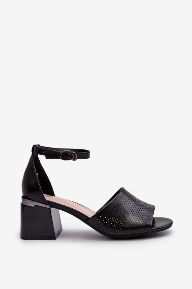 Online Buty damskie Vinceza Sandały Damskie Na Obcasie Z Eko Skóry Czarne Horissa