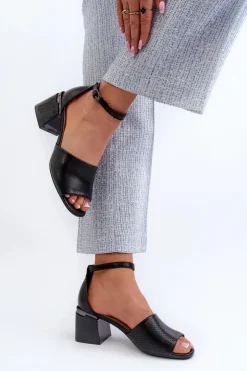 Online Buty damskie Vinceza Sandały Damskie Na Obcasie Z Eko Skóry Czarne Horissa