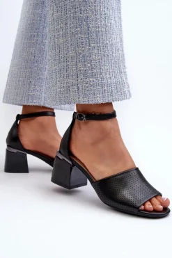 Online Buty damskie Vinceza Sandały Damskie Na Obcasie Z Eko Skóry Czarne Horissa