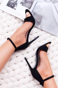 Boto Sandały Na Obcasie*Sandały Damskie Na Obcasie Czarne Filem