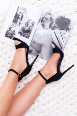 Boto Sandały Na Obcasie*Sandały Damskie Na Obcasie Czarne Filem