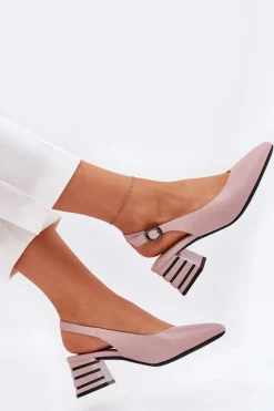 New Buty damskie Vinceza Sandały Damskie Na Obcasie Ze Szpiczastymi Noskami Vinceza 62217 Brudny Róż