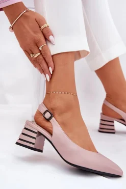 New Buty damskie Vinceza Sandały Damskie Na Obcasie Ze Szpiczastymi Noskami Vinceza 62217 Brudny Róż