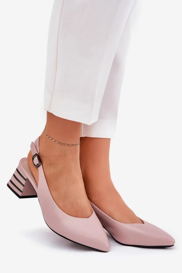 New Buty damskie Vinceza Sandały Damskie Na Obcasie Ze Szpiczastymi Noskami Vinceza 62217 Brudny Róż