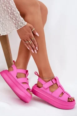 Damskie Boto Sandały Damskie Na Platformie Fuksja Nitavelia