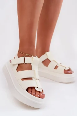 Damskie Boto Sandały Damskie Na Platformie Ecru Nitavelia