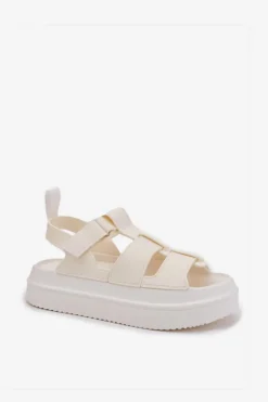 Damskie Boto Sandały Damskie Na Platformie Ecru Nitavelia