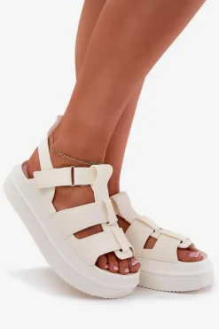 Damskie Boto Sandały Damskie Na Platformie Ecru Nitavelia